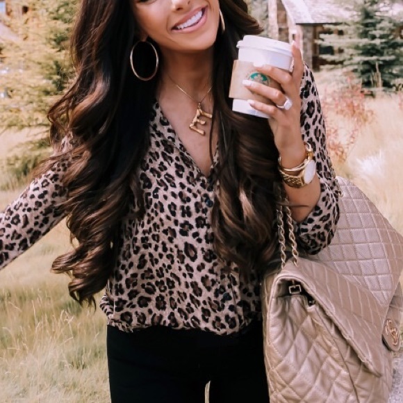 Leopard Print Button Down Long Sleeve Shirt - Picture 5 of 5